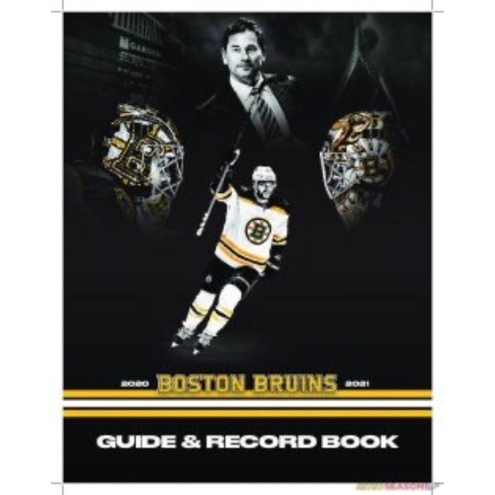 Boston Bruins Guide and Record Book 2020 2021 Cover On 12x8in Metal Sign